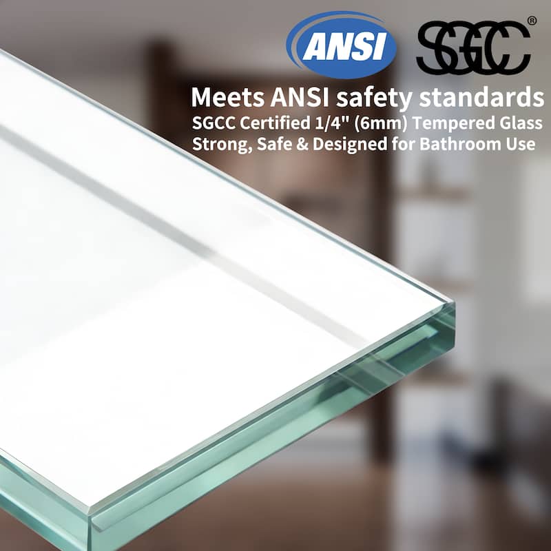 Modland 48''/60''W x 76''H Matte Black Sliding Shower Door, Adjustable Semi-Frameless Enclosure, 1/4" ANSI Glass, Soft-Close