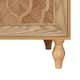 Carved Floral Door Large Storage Cabinet with Metal Handle for Living Room, Kitchen, Entryway