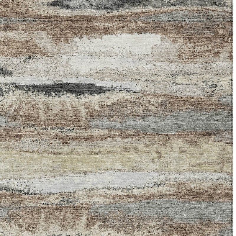 HomeRoots Abstract Transitional Rectangle Outdoor Rug