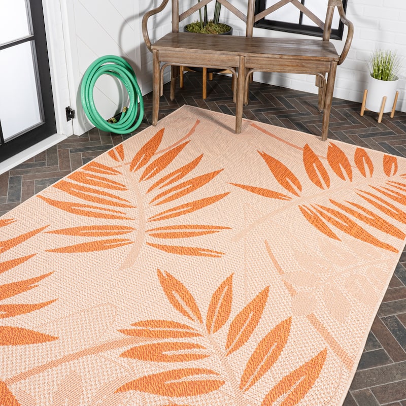 JONATHAN Y Bahamas Tropical Palm Leaf Indoor/Outdoor Area Rug
