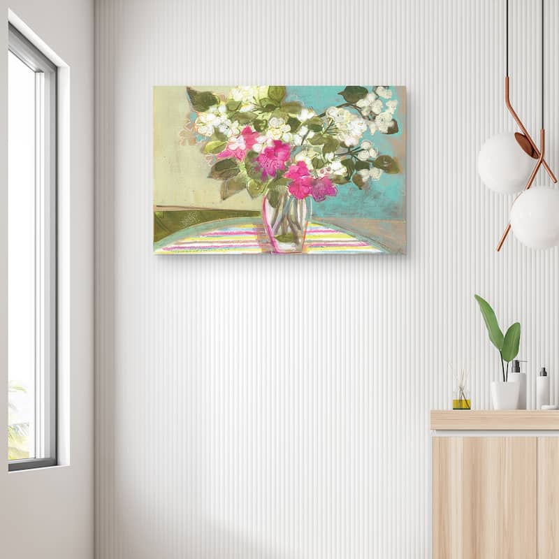 Apple Blossoms Blue by Maret Hensick Canvas Art Print