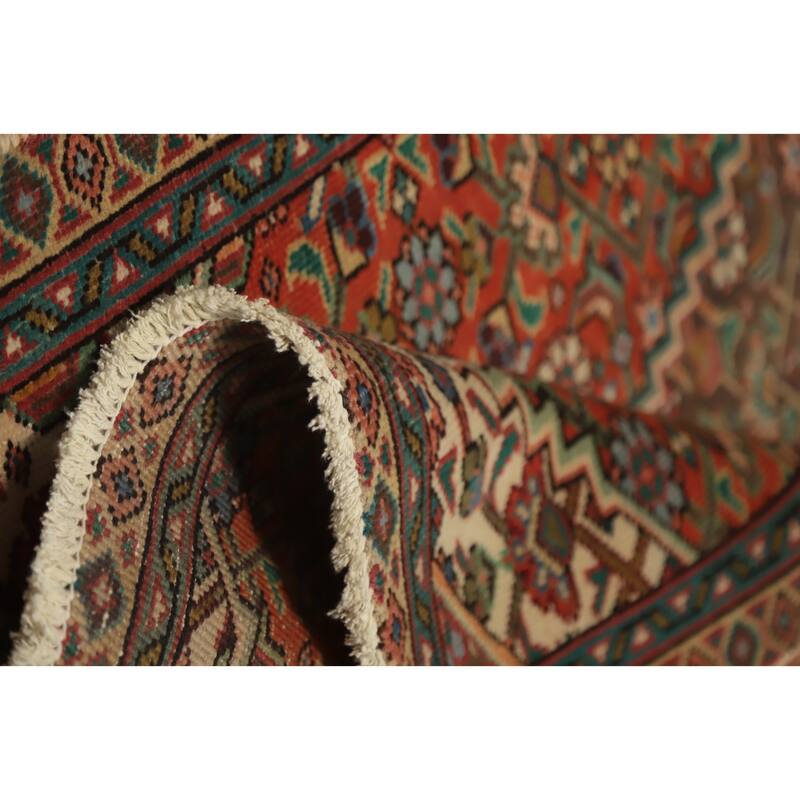 Hand Knotted Oriental 100% Wool Carpet Traditional Medallion Oranges & Rust Tabriz Area Rug - 5' 9'' X 2' 10''
