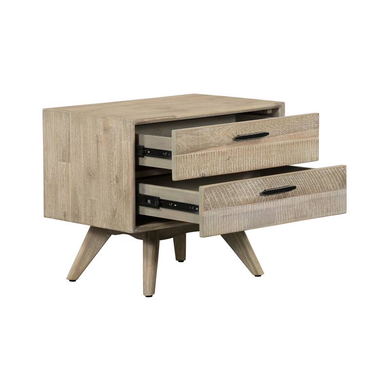 Carson Carrington Junsternas Acacia Mid-century 2-drawer Night Stand