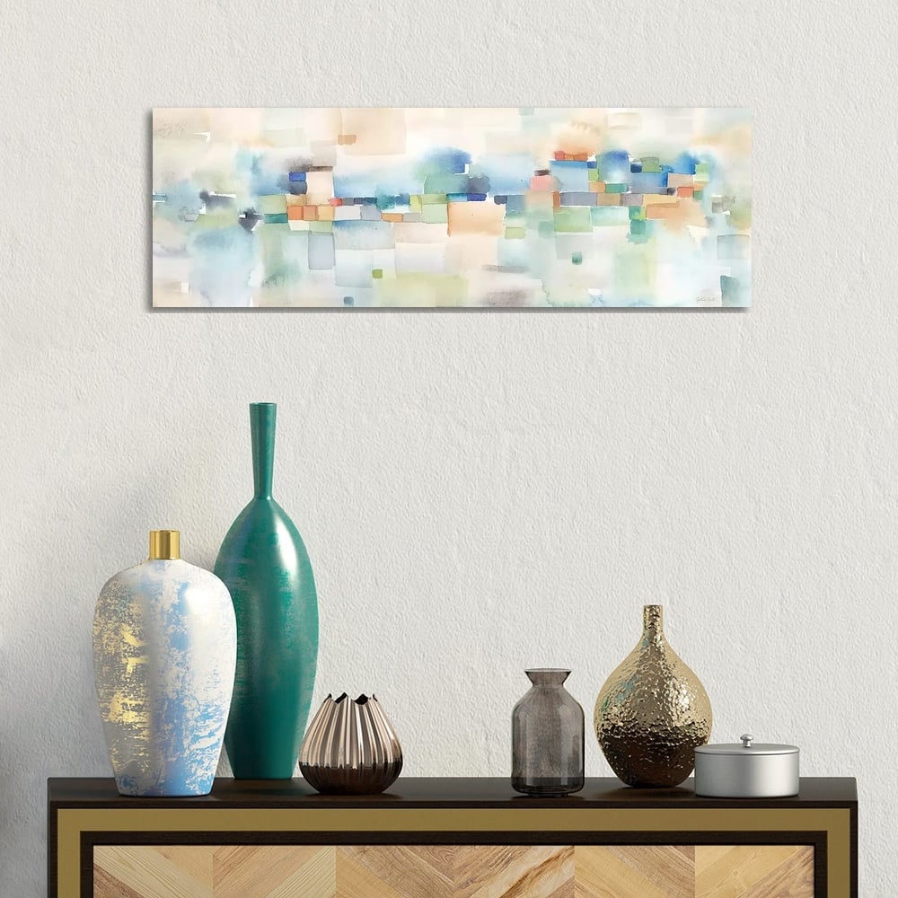 iCanvas "Teal Abstract Horizontal" by Cynthia Coulter Canvas Print