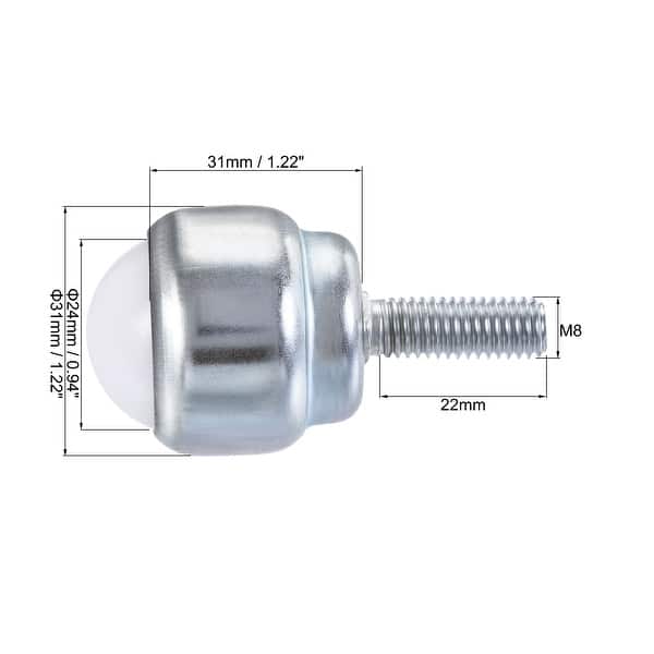 2Pcs Dia 3/4'' Ball Metal Stud Transfer Bearing Unit Conveyor Roller M6