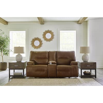 Signature Design by Ashley Francesca Auburn Power Reclining Loveseat with Console and Adjustable Headrest - 82"W x 41"D x 42"H