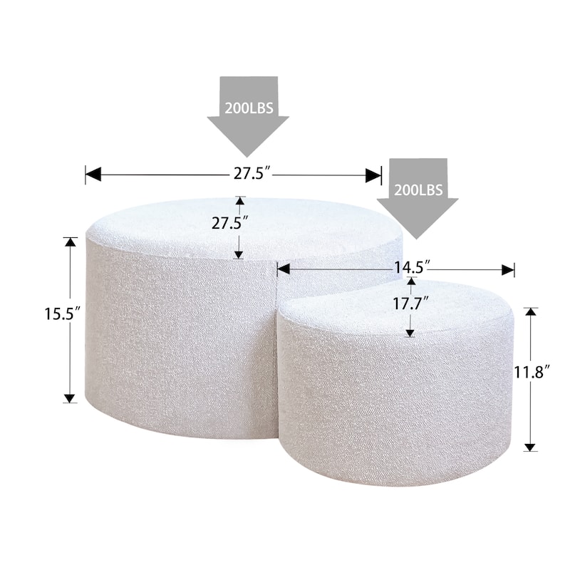 Upholstered Nesting Coffee Tables (Set of 2)