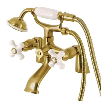 Kingston Brass KS26.PXSB Kingston Deck Mounted Tub Filler – Includes - Brushed Brass