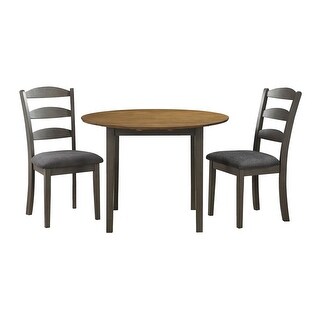 Murphy 3-Piece Dining Set with Antique Natural Top and Gray Base - Bed ...