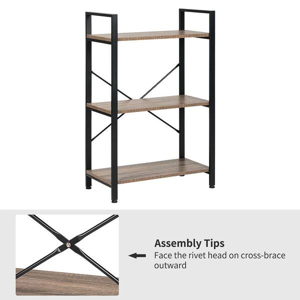 Shop Black Friday Deals On Kinbor 3 Tier Industrial Rustic Bookshelf Vintage Bookcase Storage Organizer Open Etagere Book Shelf Accent Furniture Overstock 31300252