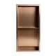 preview thumbnail 4 of 7, ALFI brand 12" x 24" Brushed Copper PVD Stainless Steel Vertical Double Shelf Shower Niche - Mahogany