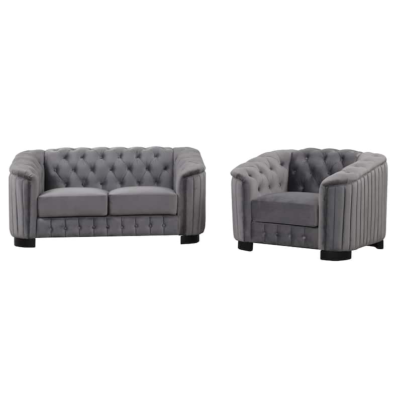 3-Piece Sofa Sets with Rubber Wood Legs,Velvet Upholstered Couches Sets Including Three Seat Sofa,Loveseat and Single Chair