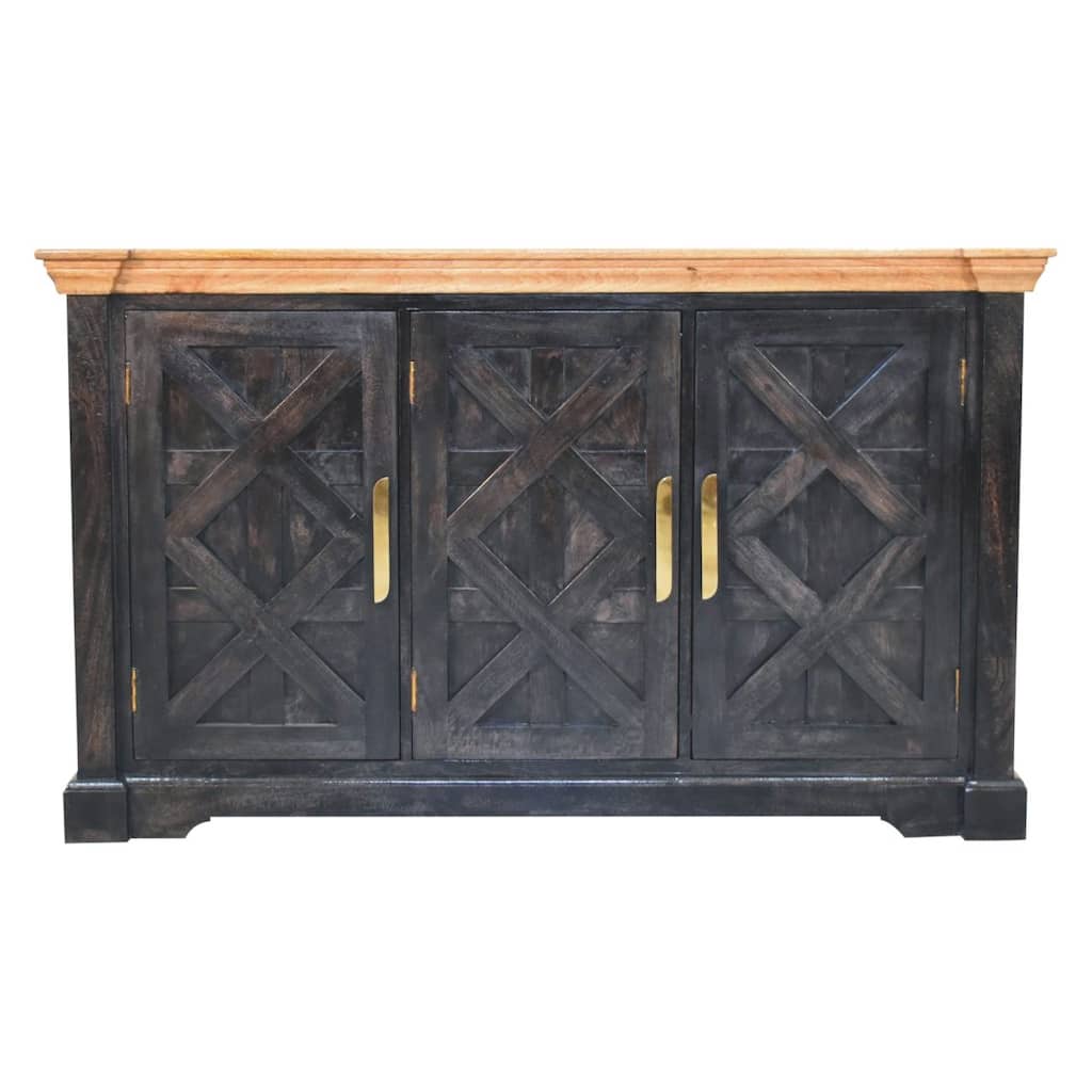 Artisan Furniture Solid Wood Regal Ash Black Rustic Sideboard