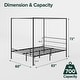 preview thumbnail 6 of 10, Priage by ZINUS Black Metal Canopy Platform Bed Frame Queen