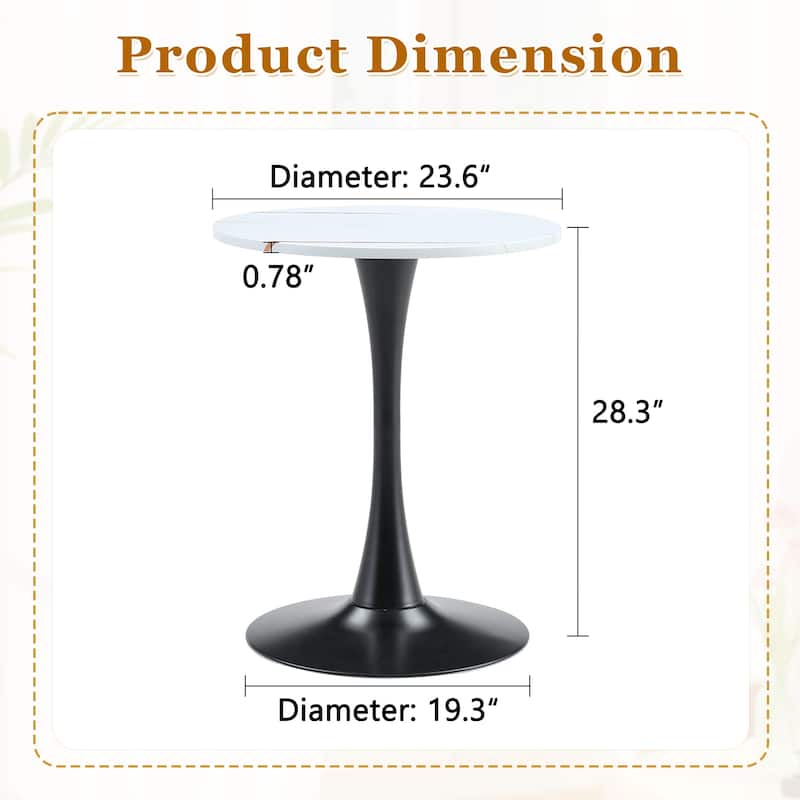 Round Tulip Dining Table, Kitchen Table with Thickened Tabletop, Bistro Table Circle Table Coffee Table