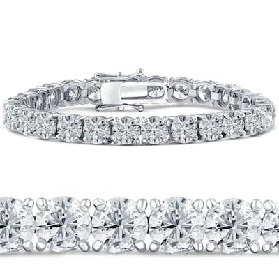 26.94Ct TW Round Diamond 7" Tennis Bracelet White Gold Lab Grown