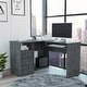 preview thumbnail 2 of 19, TUHOME Mix L-Shaped Desk Dark Grey
