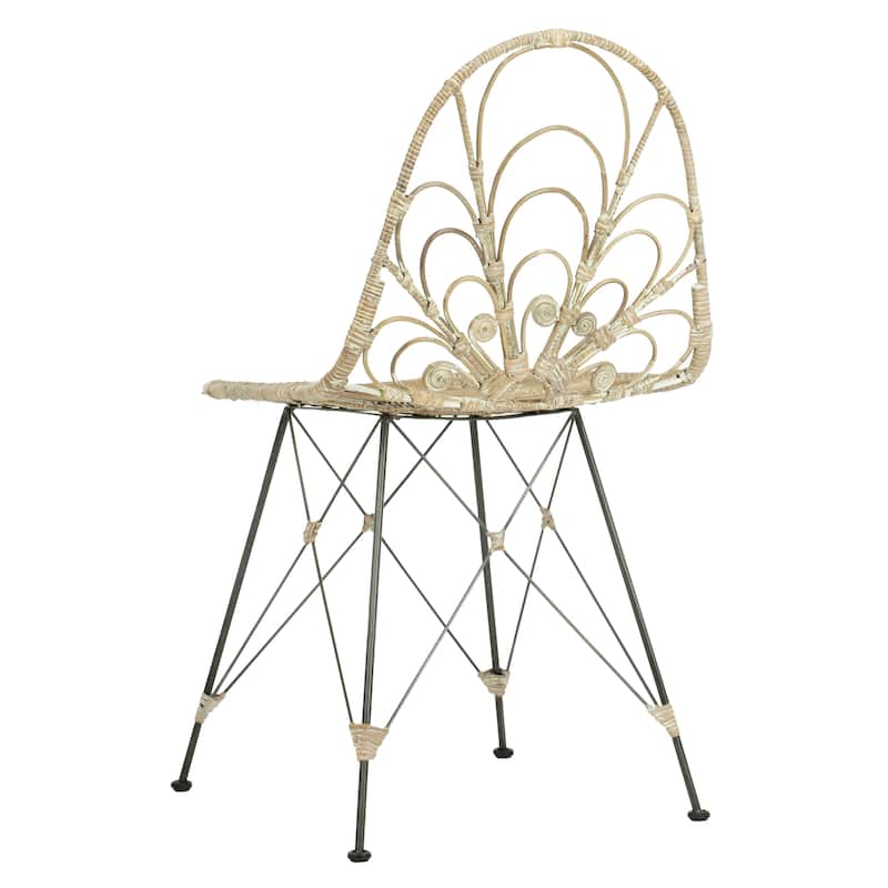 SAFAVIEH Vonnie Rattan Dining Chair - White Washed - Set of 2 - 22.8" x 19.3" x 33.5" - 22.8" x 19.3" x 33.5"