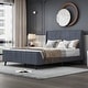 preview thumbnail 48 of 72, Twin/Full/Queen Size Velvet Upholstered Platform Bed Frame with Headboard and Wooden Slats Support, No Box Spring Needed Grey - Full