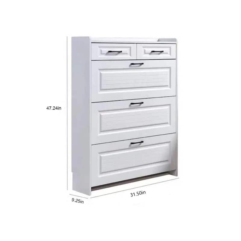 MDF Shoe Storage Cabinet with 3 Doors 2 Drawers