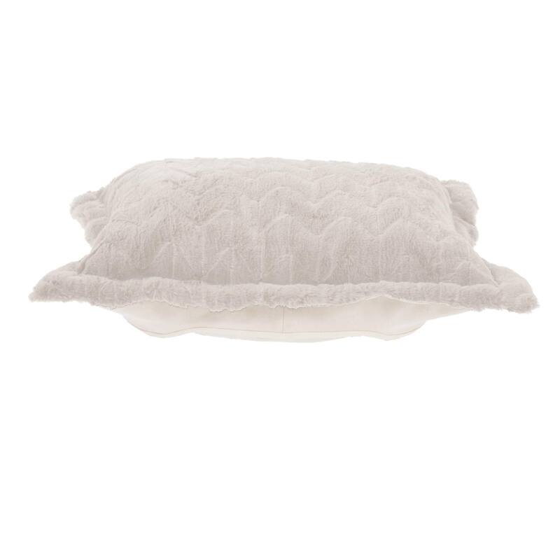 Allan Andrews Puff Ottoman Cushion & Cover Only, Angora Collection - Natural