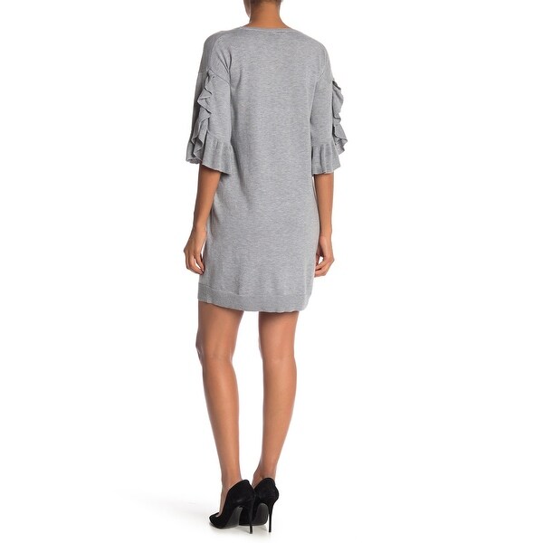 ruffle sleeve sweater dress