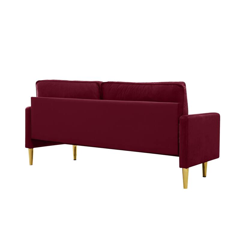 Rustic Loveseat Sofa Couch with Metal Legs, 2-Seater Settee Sofa Love Seat with Cushions for Living Room