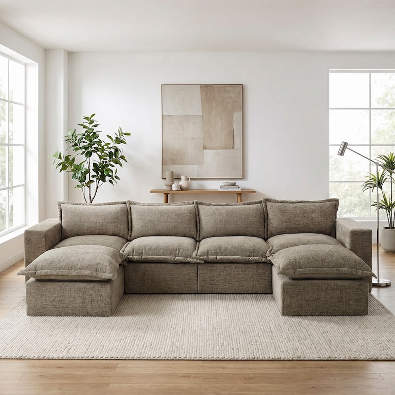 Comfy Cloud Couch Plush Modular Sectional Sofa For Living Room