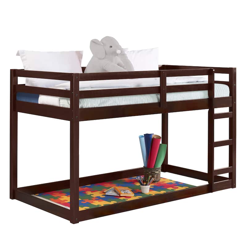 Twin size Wood Loft Bed with Built-in Ladder