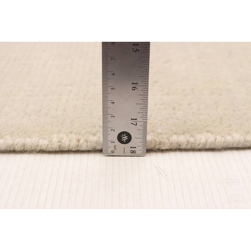 ECARPETGALLERY Hand-knotted Tangier Cream Wool Rug - 5'0 x 7'10