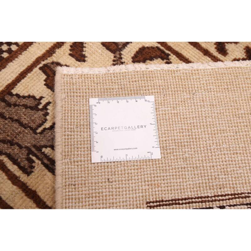 ECARPETGALLERY Hand-knotted Antalya Vintage Cream Wool Rug - 6'4 x 9'5