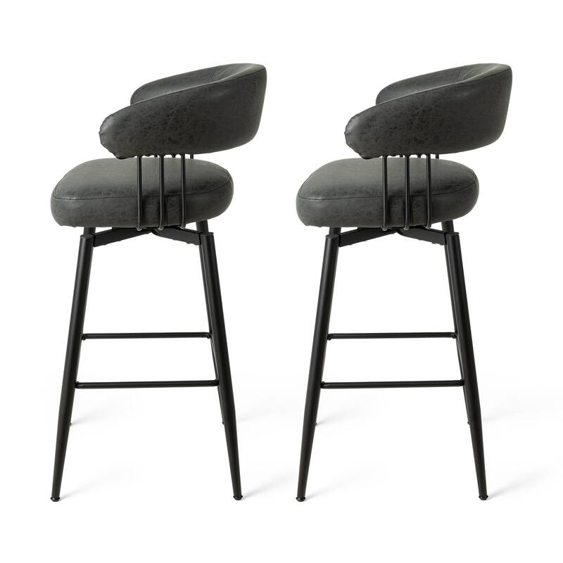 Glitzhome 26 or 31 Inches Modern Upholstered Swivel Counter Height Bar Stools