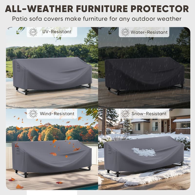 Heavy Duty Patio Sofa Cover, Waterproof 3-Seater Outdoor Sofa Cover