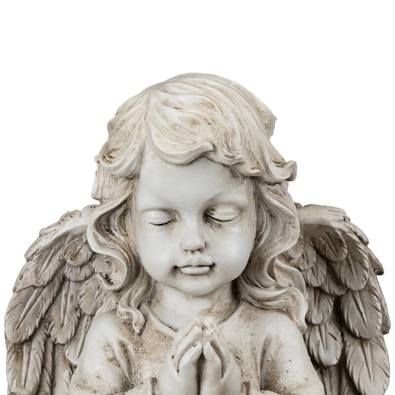 Kneeling Praying Cherub Statue - 14" - Beige