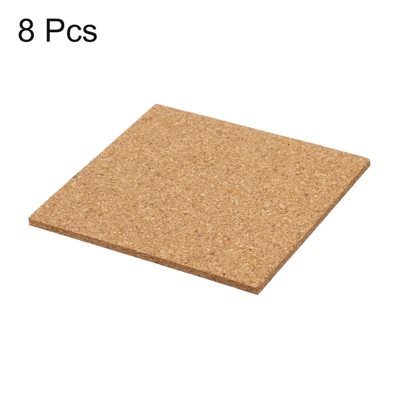Self-Adhesive Cork, 4" x 4" x 2" Squares Cork Mats Coaster Backing Sheets - Brown