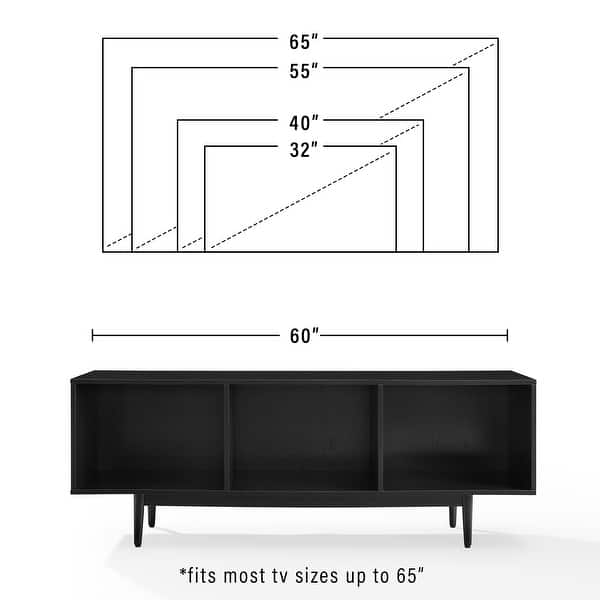 dimension image slide 0 of 2, Crosley Liam Large Record Player Stand With Vinyl Storage - 22.25"H x 60'W x 15.75"D