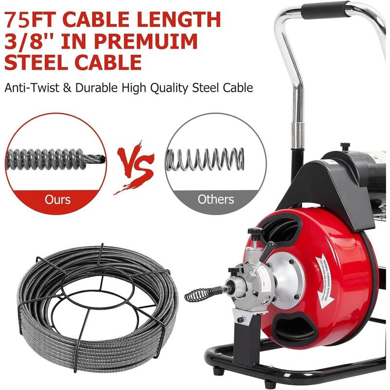 Portable Drain Cleaner Machine, Sewer Snake Machine