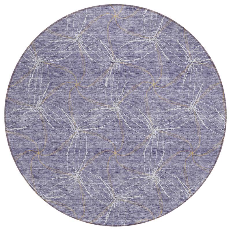 Machine Washable Indoor/ Outdoor Abstract Contemporary Chantille Rug