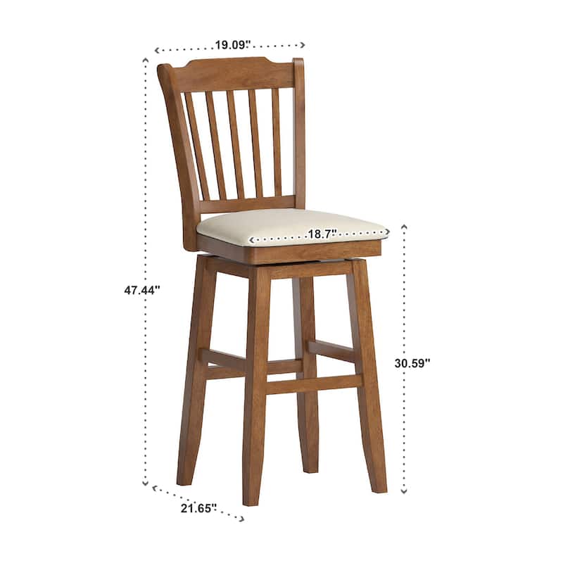 Eleanor Slat Back Wood Swivel Stool by iNSPIRE Q Classic