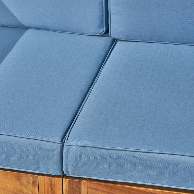 Oana Outdoor U-shaped 8-seat Acacia Sectional Sofa Set w/ Fire Pit by Christopher Knight Home