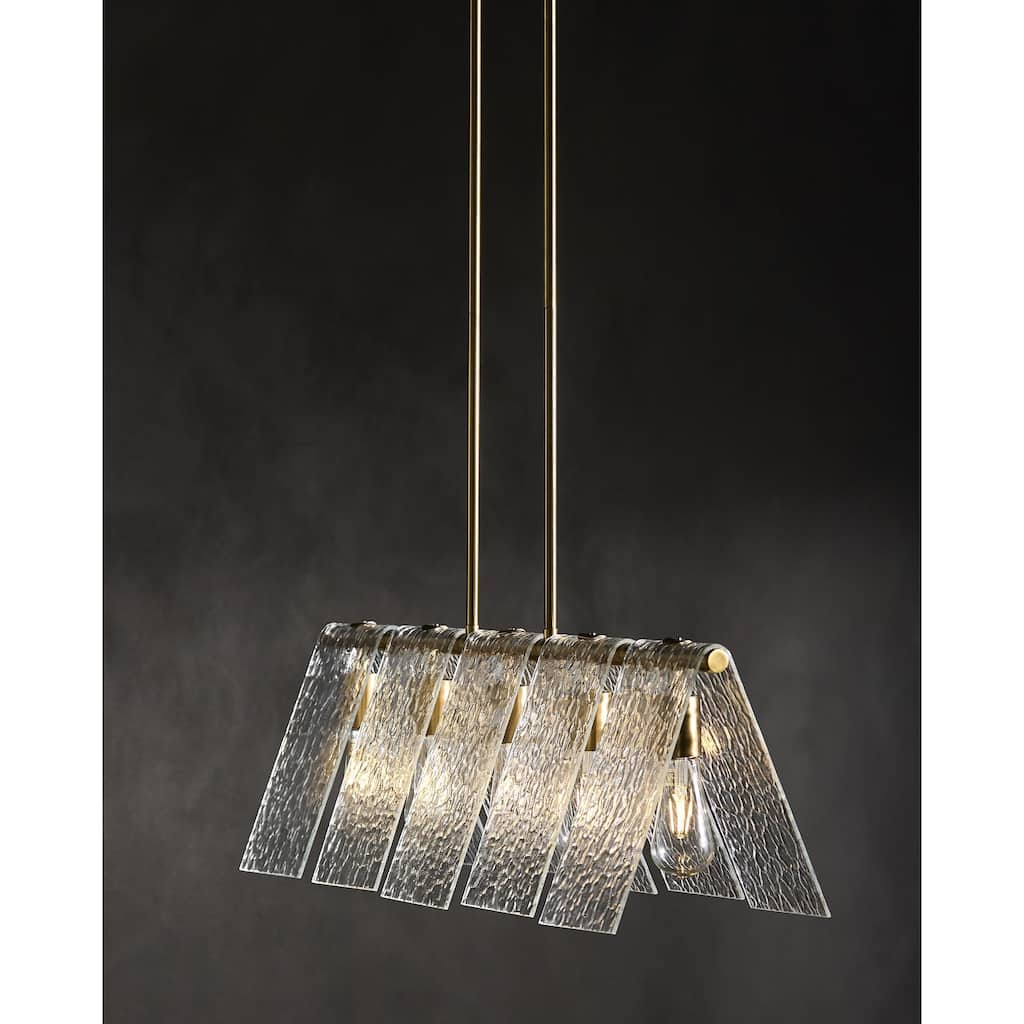 Livabliss Vitracis Modern Chandelier - 38"L x 10"W x 13"H