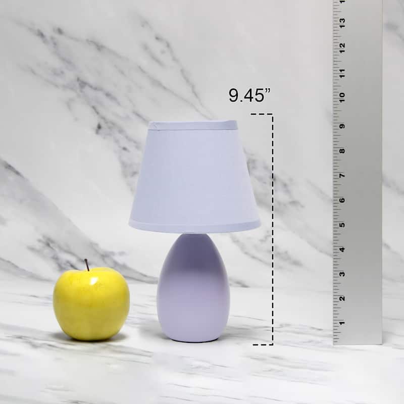 9.45" Petite Oblong Lamp 2 Pack Set w Matching Fabric Shade