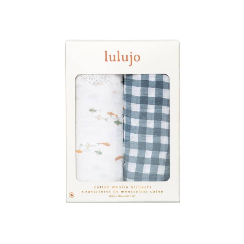 lulujo 2 PK Muslin Swaddling Blankets