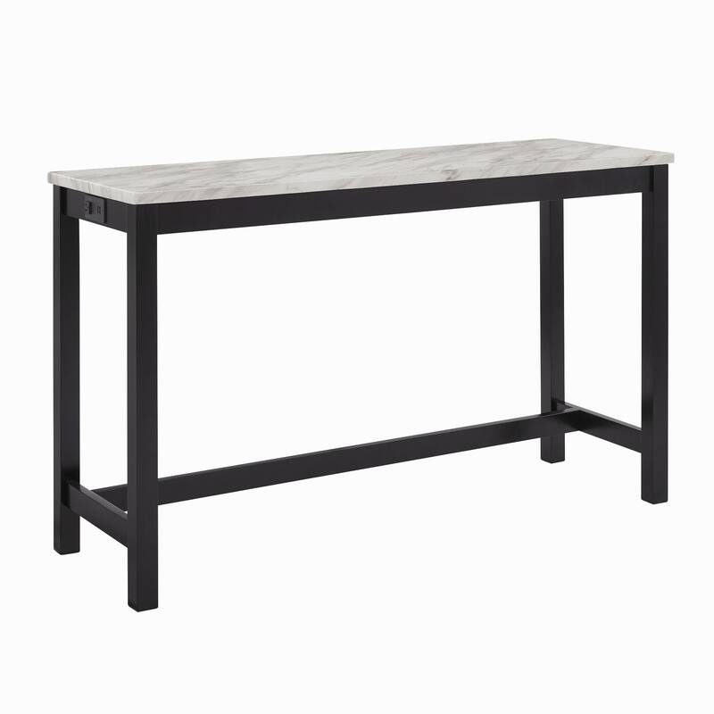 Kate 60 Inch 4 Piece Bar Table Set with Upholstered Stools, Blue