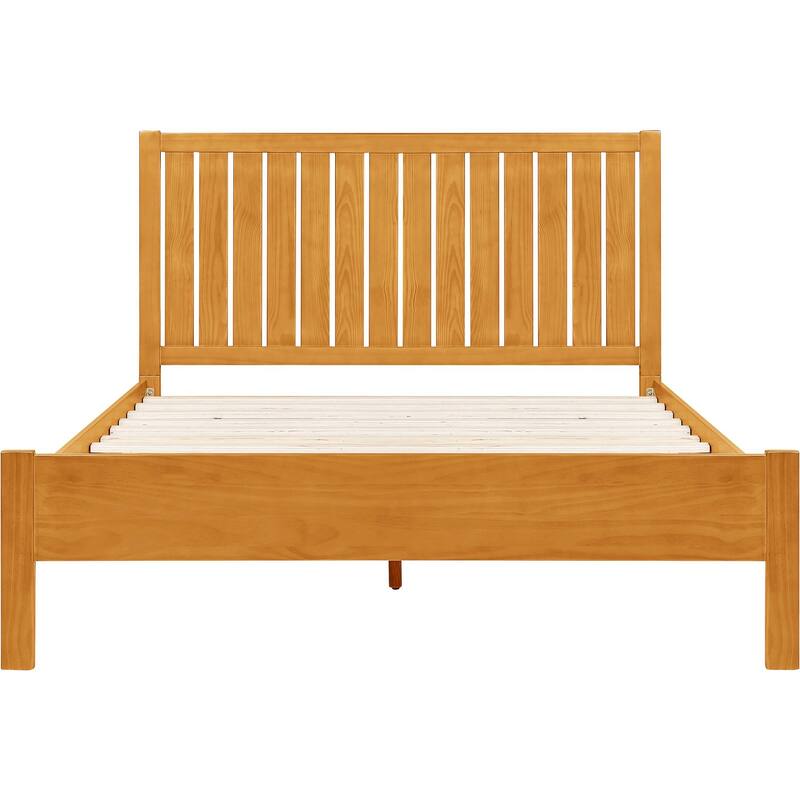 Graham Wooden Platform Bed with Slatted Headboard