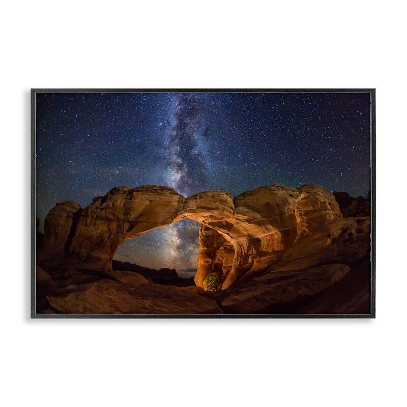 Stupell Starry Sky Through Desert Arch Framed Giclee Art Design By Royce Bair - 24 x 16 - Black