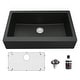 preview thumbnail 8 of 71, Karran Retrofit Farmhouse Quartz Single Bowl Kitchen Sink Kit Black