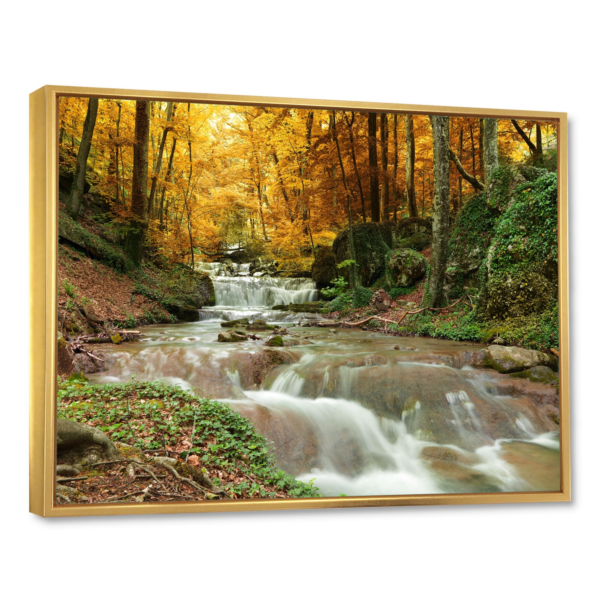 Designart-'Forest-Waterfall-