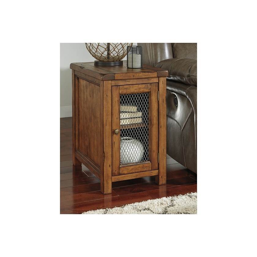 Shop Ashley Furniture T830 7 Tamonie Brown Chair Side End Table W