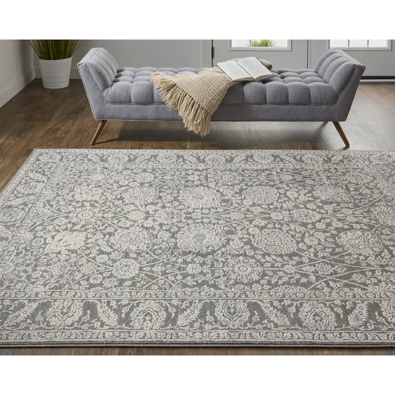 Teyap Power Loomed Floral Area Rug By HomeRoots